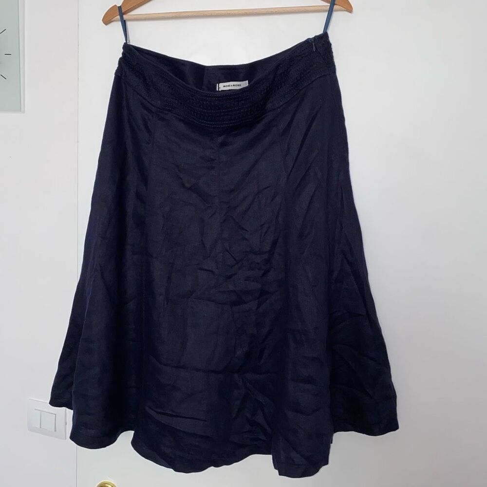 More & More NWT Navy Blue A-Line Skirt, Italian, Sz 12
